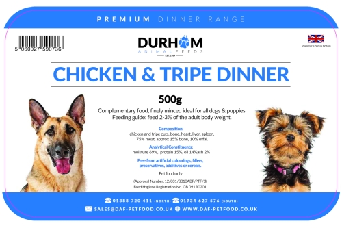 Chicken & Tripe Dinner (Box) - 24 x 500g