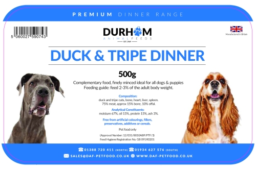 Duck & Tripe Dinner (Box) - 24 x 500g